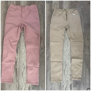Elegant Pink and Tan Women's Skinny Jeans